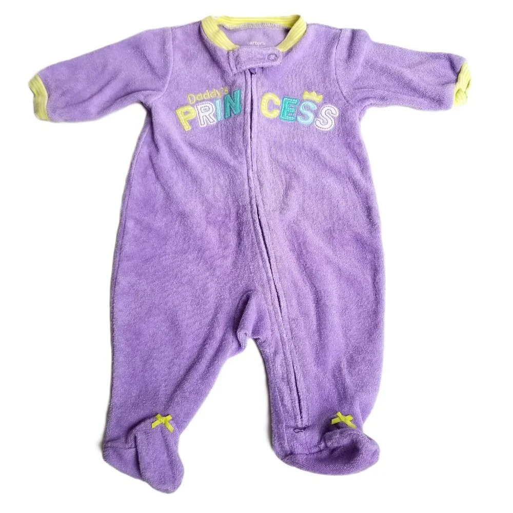 Baby Girl 4pc Bundle Carter's Gerber Sleepers Pants NB 0-3M Daddys Princess